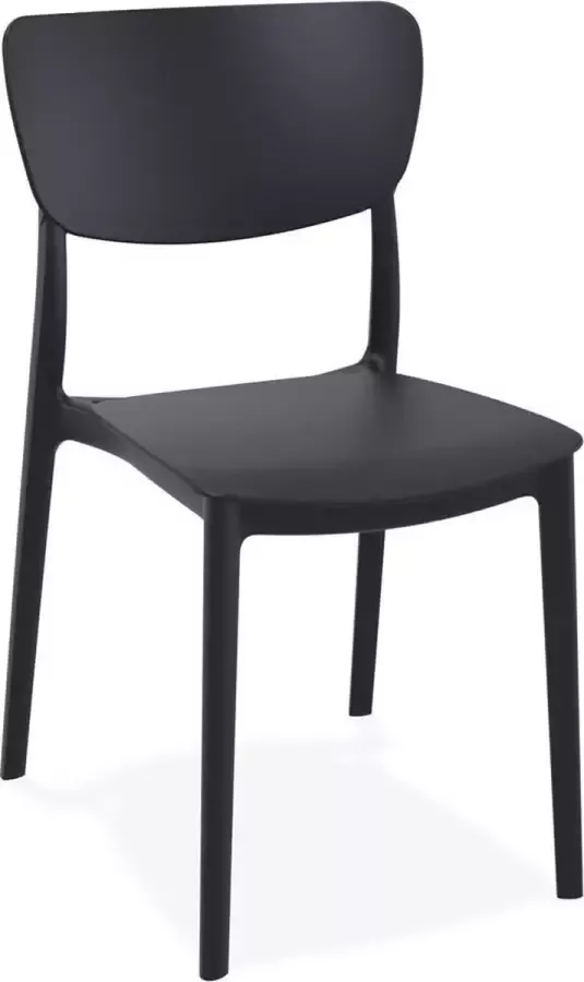 Alterego Design Alterego Keukenstoel 'OMA' van zwarte kunststof