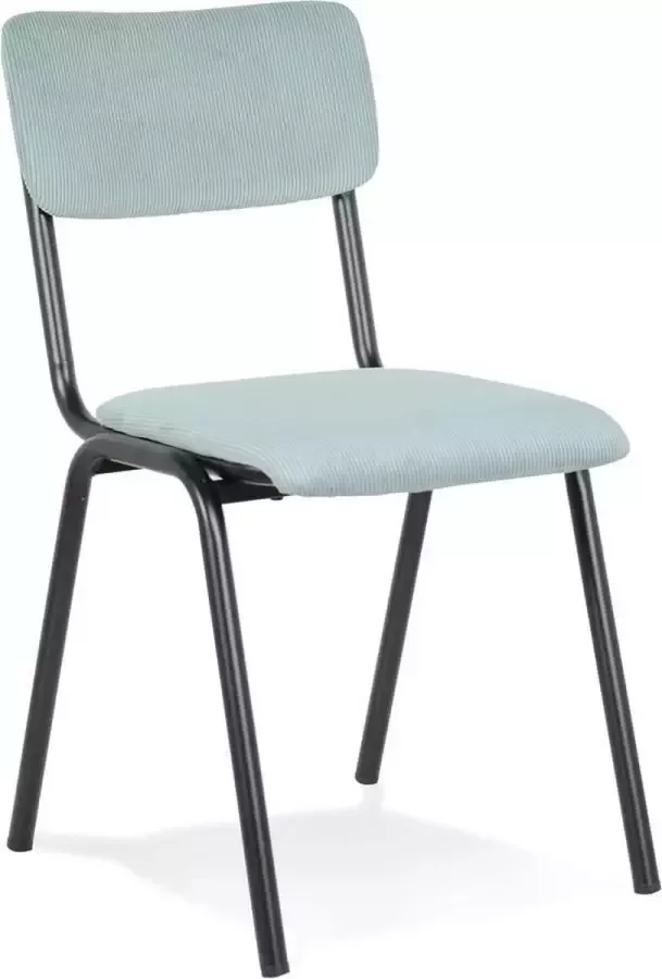 Alterego Design Alterego Keukenstoel 'VANINA' van blauwe geribde stof