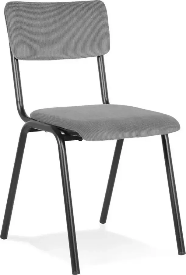 Alterego Design Alterego Keukenstoel 'VANINA' van donkergrijze geribde stof