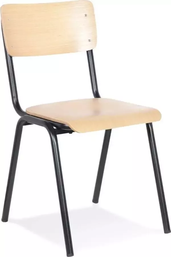 Alterego Design Alterego Klassieke schoolstoel 'MASTER' van natuurlijk afgewerkt hout