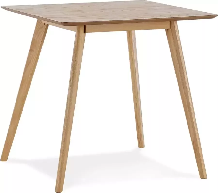 Alterego Design Alterego Kleine houten eettafel 'GENIUS' met natuurkleurige afwerking 80x80 cm