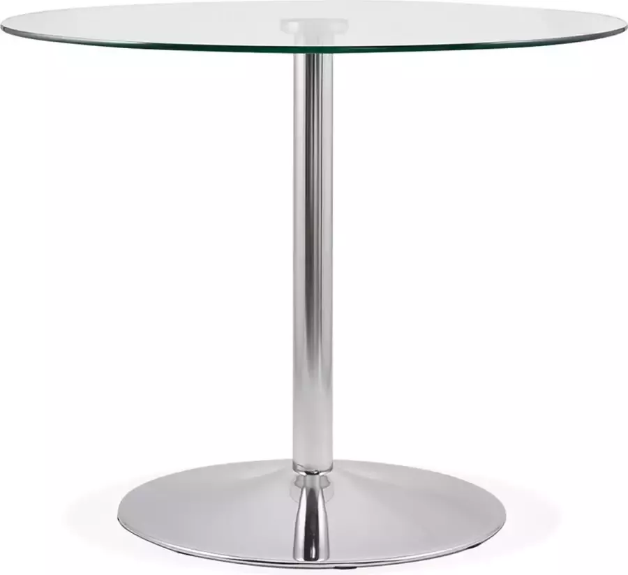 Alterego Design Alterego Kleine ronde glazen keukentafel 'YOUPI' Ø 90 cm