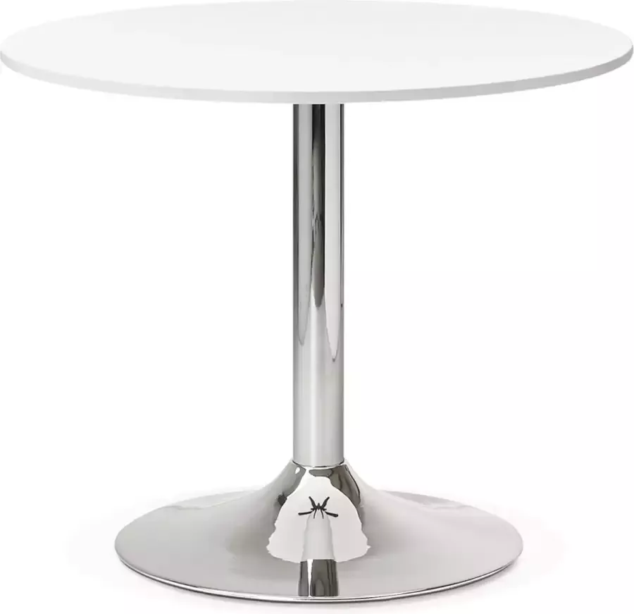 Alterego Design Alterego Kleine ronde witte bureau- eettafel 'SAOPOLO' Ø 90 cm