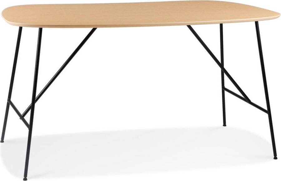Alterego Design Alterego Kleine tafel bureau 'FIONA' van natuurkleurig eikenhout
