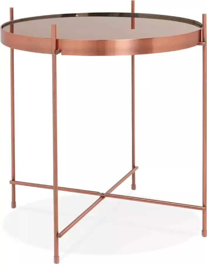 Alterego Design Alterego Koperkleurige opklapbare bijzettafel 'KOLOS