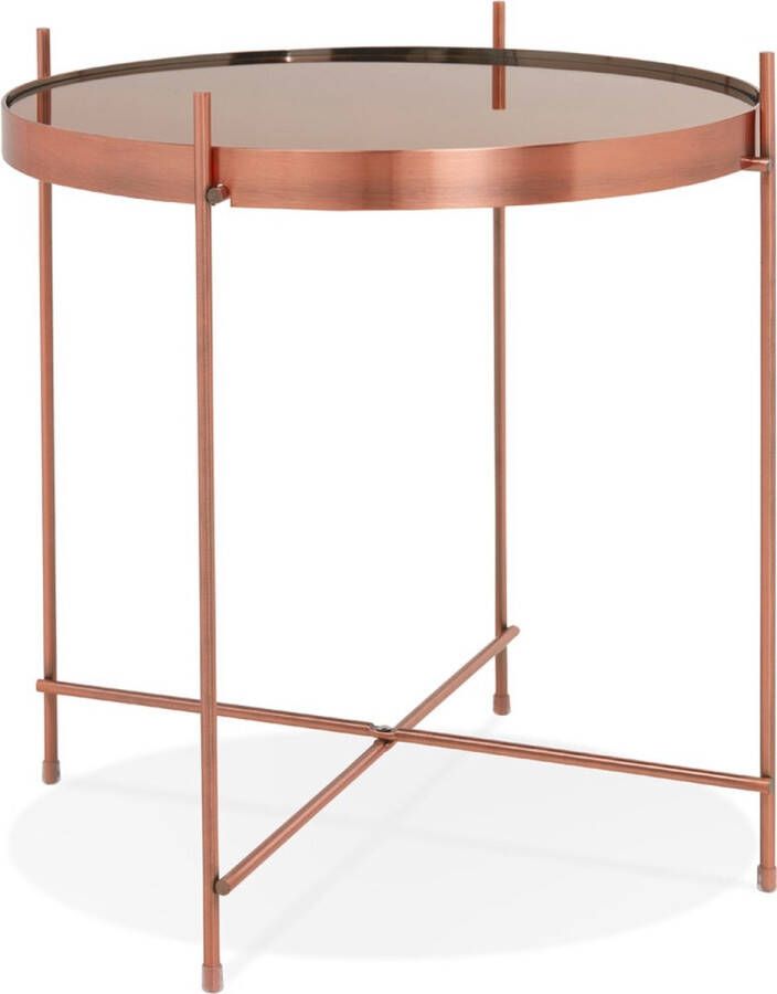 Alterego Design Alterego Koperkleurige opklapbare bijzettafel 'KOLOS