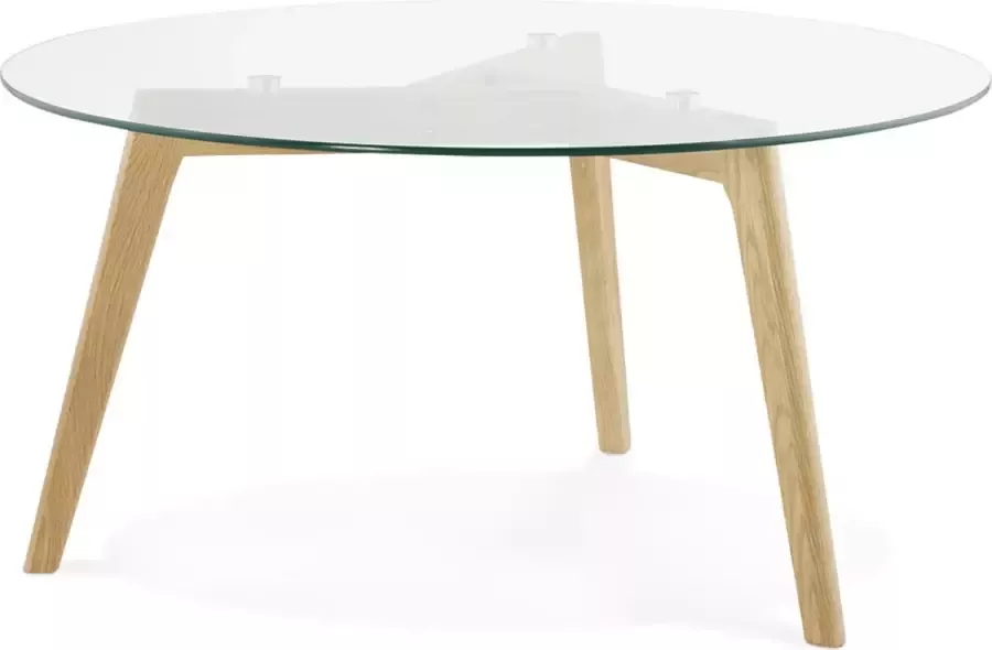 Alterego Design Alterego Lage ronde salontafel 'GLAZY' van glas