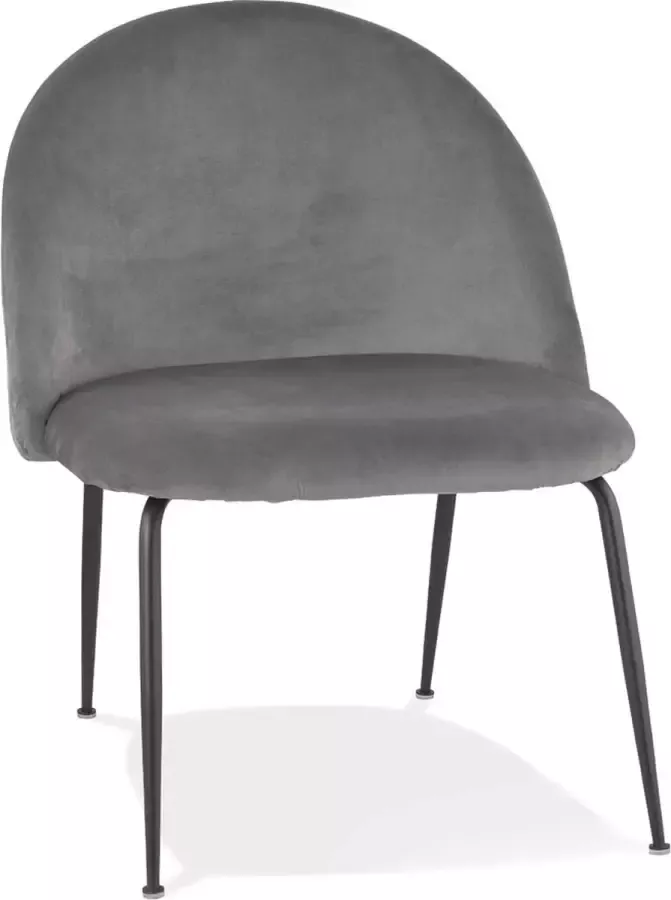 Alterego Design Alterego Loungefauteuil 'MERMAID' van lichtgrijs fluweel en zwarte metalen poten