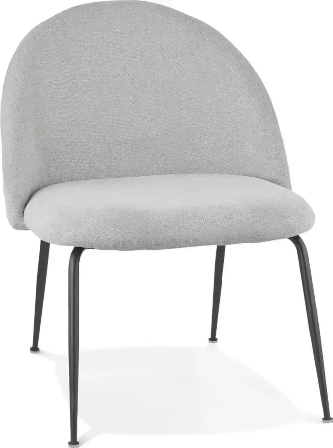 Alterego Design Alterego Loungefauteuil 'ZILLA' van grijze stof en zwarte metalen poten