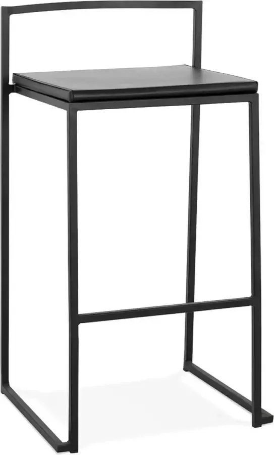 Alterego Design Alterego Middelhoge snackkruk 'CASA MINI' zwart met stapelbaar industrieel design