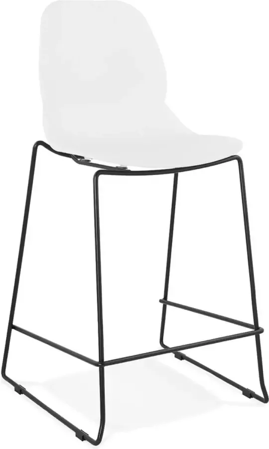 Alterego Design Alterego Moderne halfhoge kruk 'BERLIN MINI' wit stapelbaar