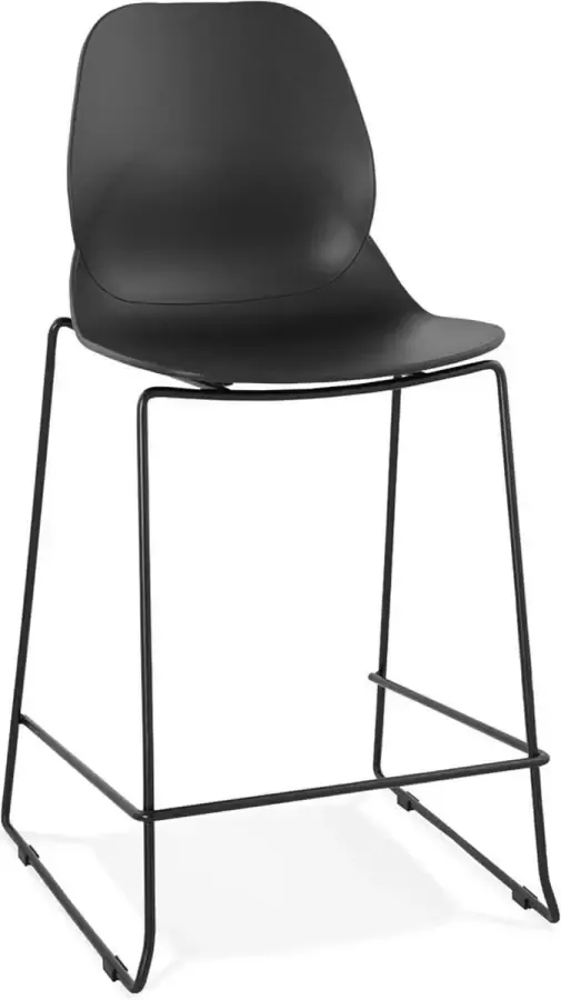 Alterego Design Alterego Moderne halfhoge kruk 'BERLIN MINI' zwart stapelbaar