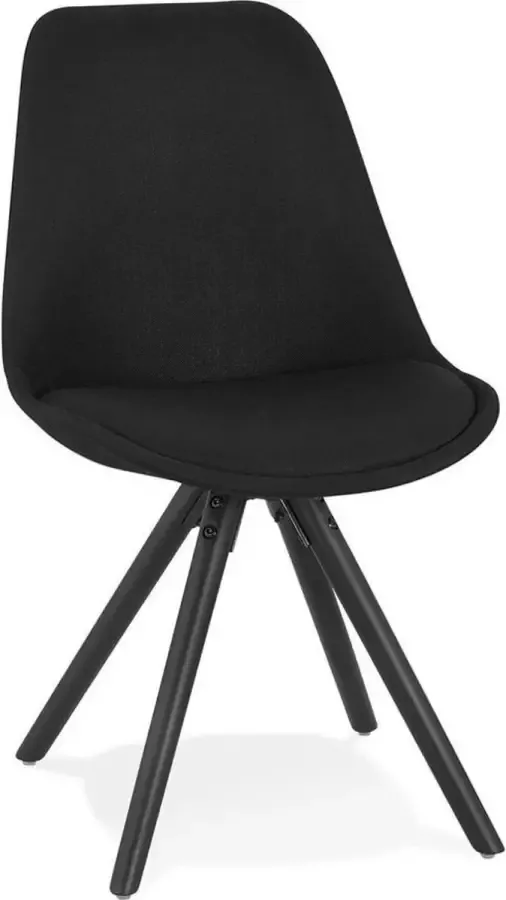Alterego Design Alterego Moderne 'HIPHOP' stoel van zwarte stof en hout