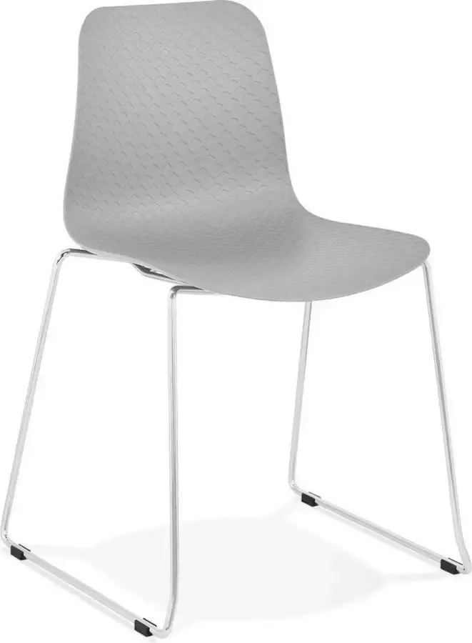 Alterego Design Alterego Moderne stoel 'EXPO' van grijs kunststof met verchroomd metalen voeten