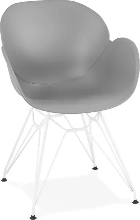 Alterego Design Alterego Moderne stoel 'FIDJI' grijs met wit metalen voeten