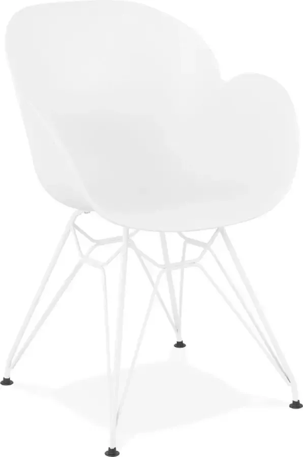 Alterego Design Alterego Moderne stoel 'FIDJI' wit met wit metalen voeten
