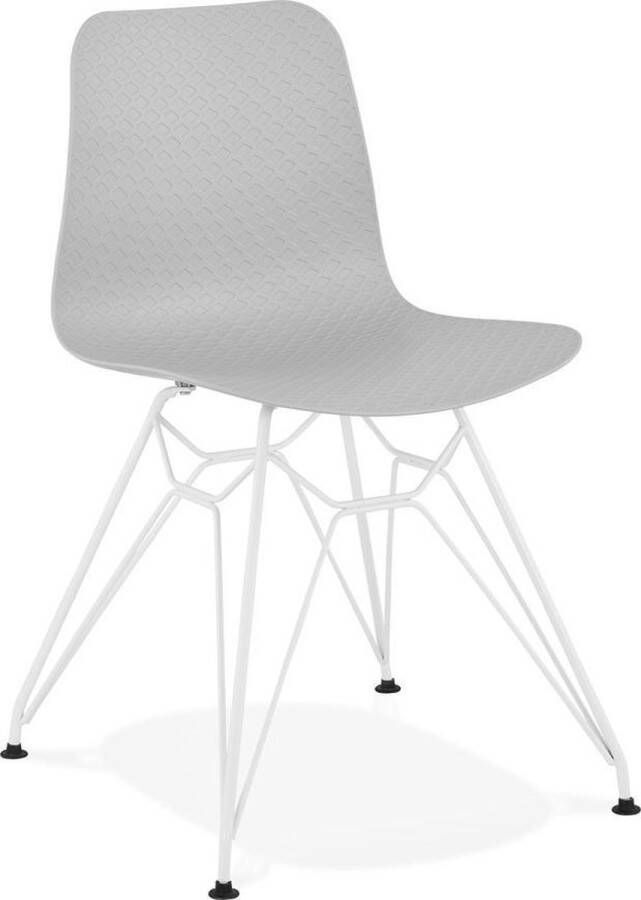 Alterego Design Alterego Moderne stoel 'GAUDY' grijs met wit metalen voet