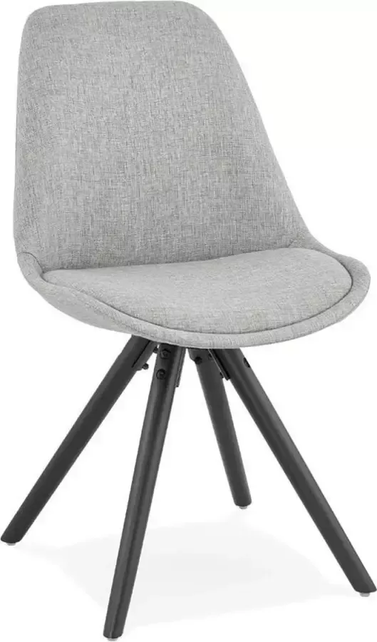 Alterego Design Alterego Moderne stoel 'HIPHOP' van grijze stof en zwart houten poten