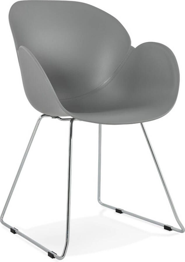 Alterego Design Alterego Moderne stoel 'NEGO' grijs van kunststof