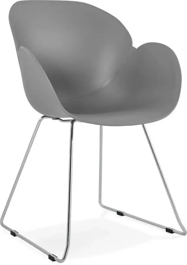 Alterego Design Alterego Moderne stoel 'NEGO' grijs van kunststof