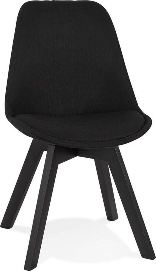 Alterego Design Alterego Moderne 'WILLY' stoel van zwarte stof en hout
