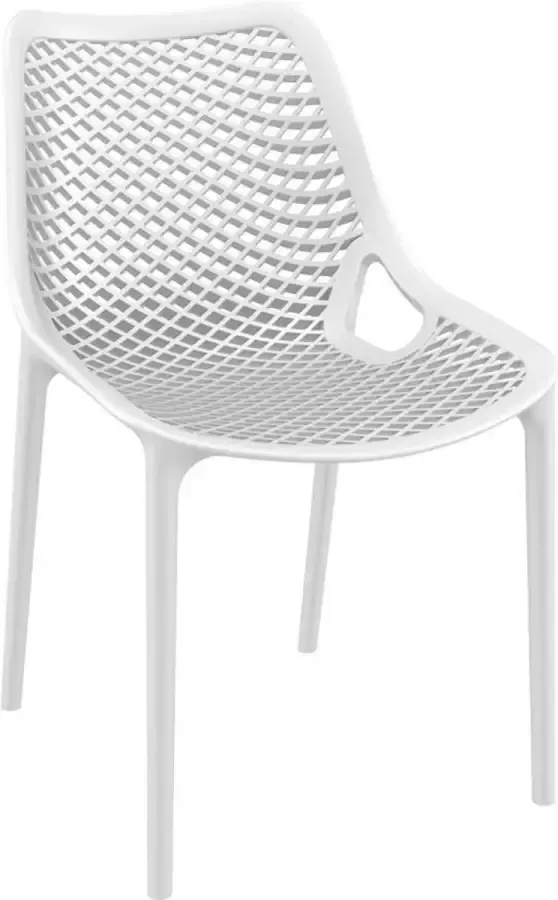 Alterego Design Alterego Moderne witte stoel 'BLOW' uit kunststof