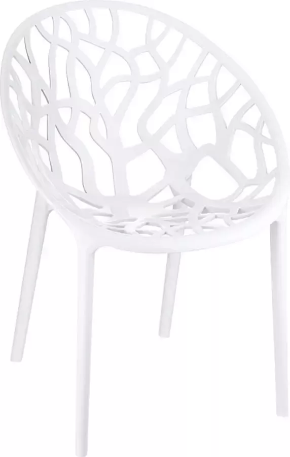 Alterego Design Alterego Moderne witte stoel 'GEO' uit kunststof