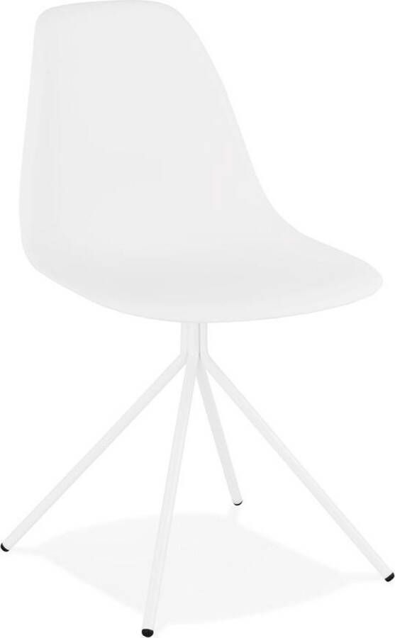 Alterego Design Alterego Moderne witte stoel 'LORY' met metalen voet