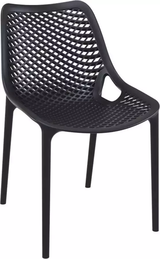 Alterego Design Alterego Moderne zwarte stoel 'BLOW' uit kunststof