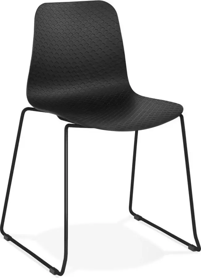 Alterego Design Alterego Moderne zwarte stoel 'EXPO' met poten van zwart metaal