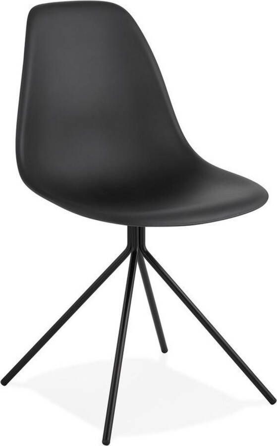 Alterego Design Alterego Moderne zwarte stoel 'LORY' met metalen voet