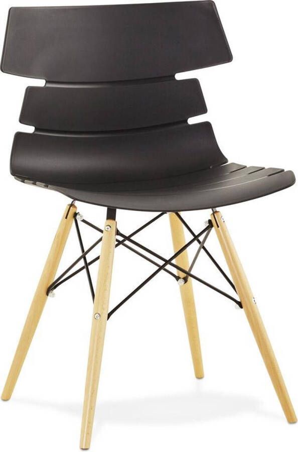Alterego Design Alterego Moderne zwarte stoel 'SOFY' in Scandinavische stijl