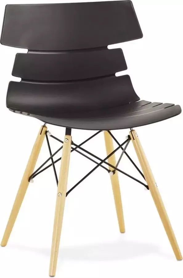 Alterego Design Alterego Moderne zwarte stoel 'SOFY' in Scandinavische stijl