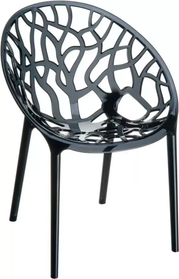 Alterego Design Alterego Moderne zwarte transparante stoel 'GEO' uit kunststof