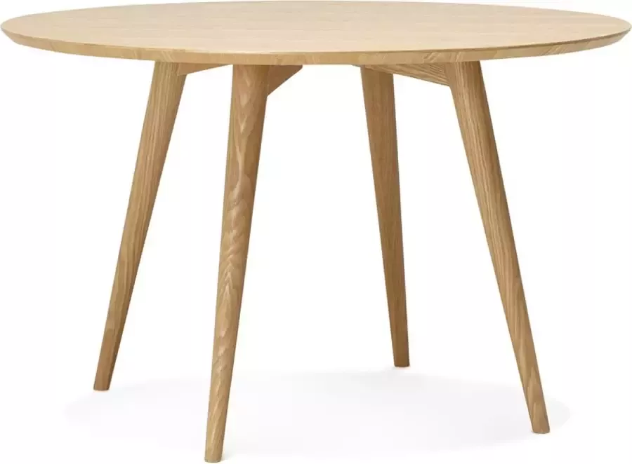Alterego Design Alterego Naturel houten ronde eettafel 'SWEDY' in Scandinavische stijl Ø 120 cm