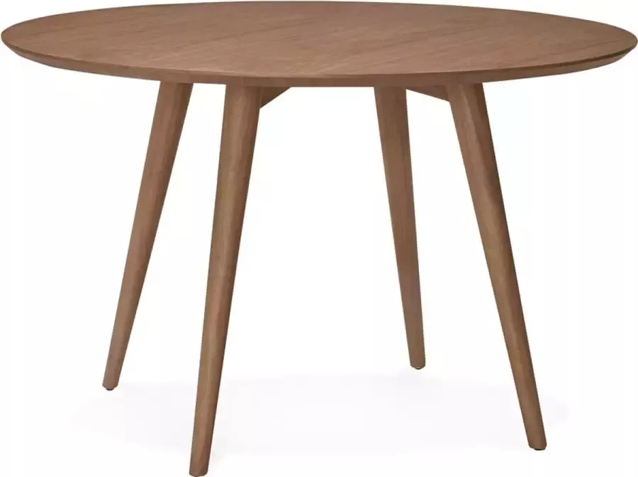 Alterego Design Alterego Notenhouten ronde eettafel 'SWEDY' in Scandinavische stijl Ø 120 cm