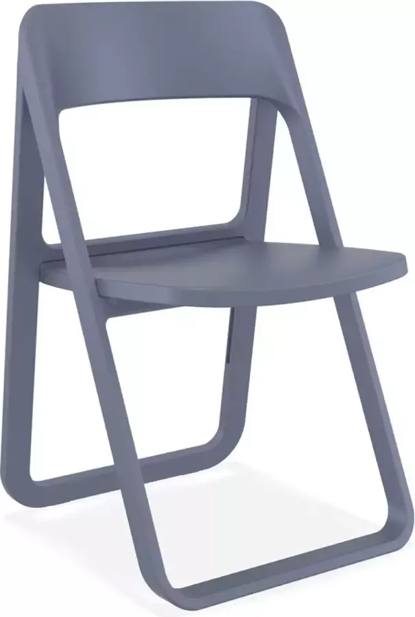Alterego Design Alterego Opvouwbare stoel 'SLAG' van donkergrijze kunststof voor binnen buiten