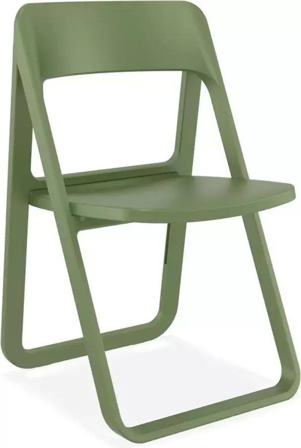 Alterego Design Alterego Opvouwbare stoel 'SLAG' van groene kunststof voor binnen buiten