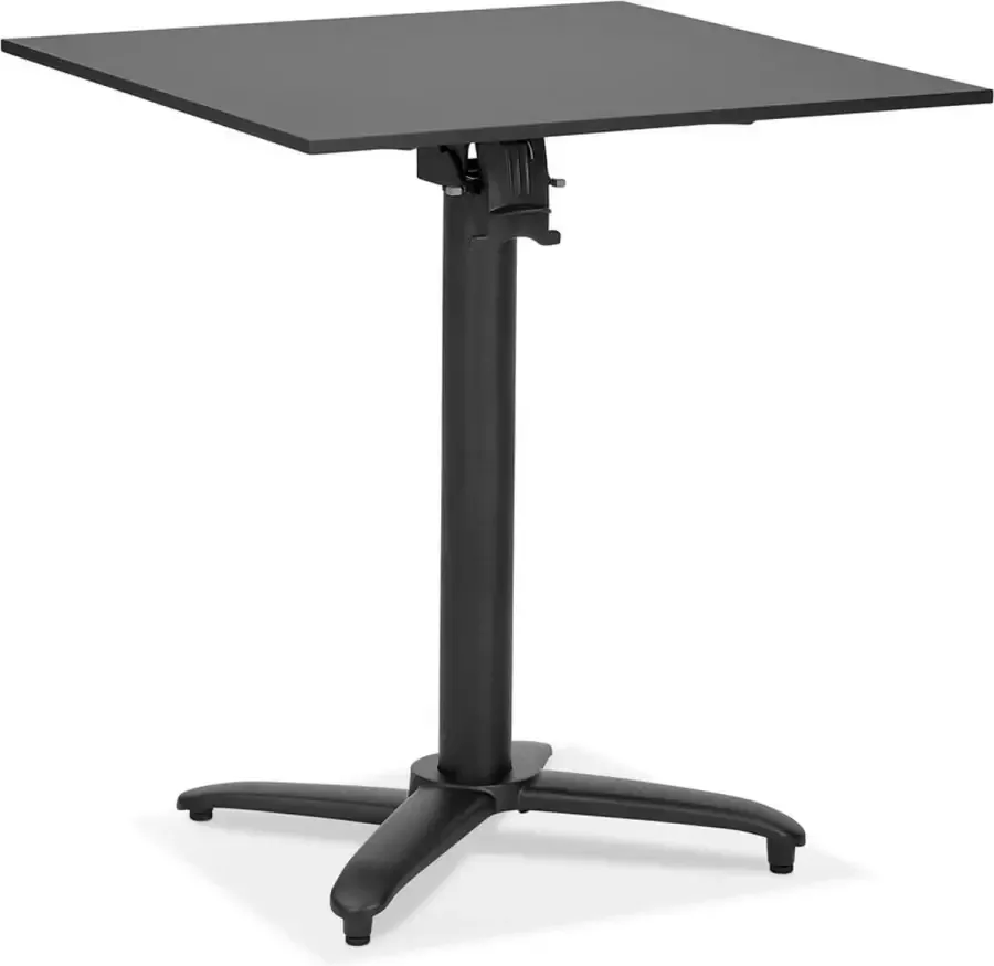Alterego Design Alterego Opvouwbare vierkante zwarte terrastafel 'COMPAKT' 68x68 cm