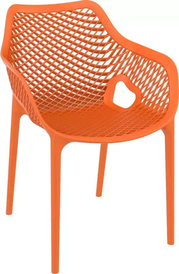 Alterego Design Alterego Oranje kunststof 'SISTER' tuin- terrasstoel