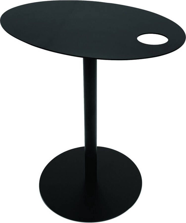 Alterego Design Alterego Ovale bijzettafel 'MASA' in zwart metaal