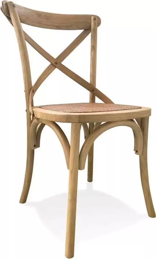 Alterego Design Alterego Retro houten keukenstoel 'CHABLY' met natuurlijke afwerking