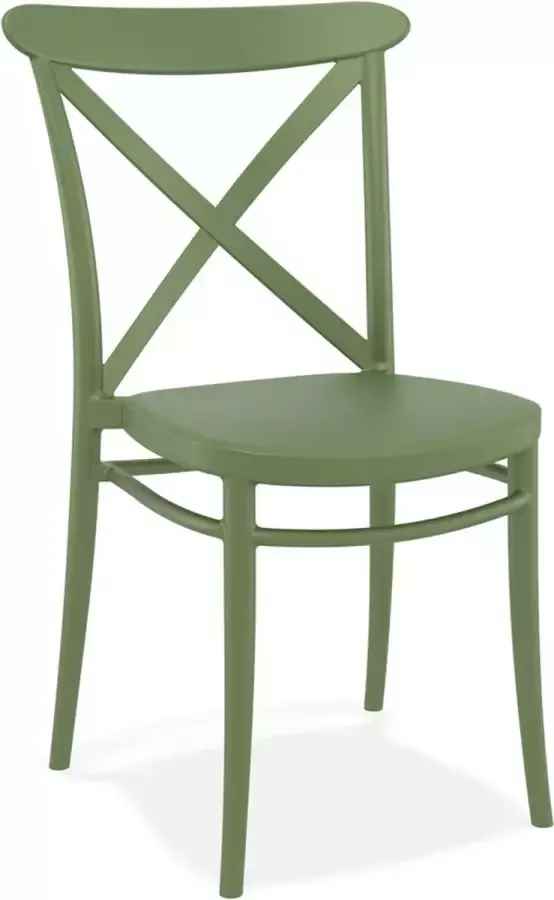 Alterego Design Alterego Retro stapelbare stoel 'JACOB' van groene kunststof