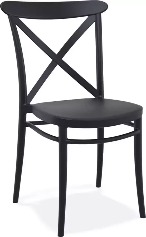 Alterego Design Alterego Retro stapelbare stoel 'JACOB' van zwarte kunststof