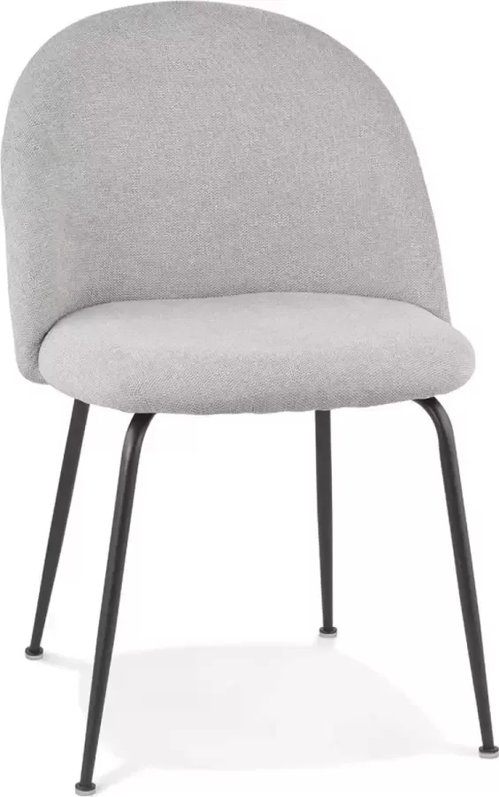 Alterego Design Alterego Retro stoel 'ANNIE' van grijze stof met zwarte metalen poten