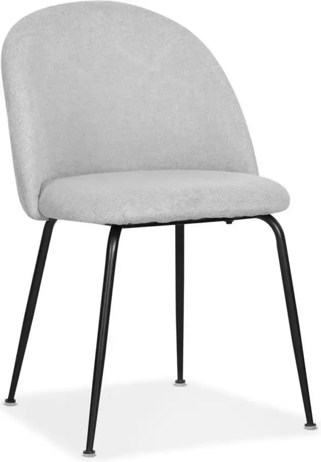 Alterego Design Alterego Retro stoel 'ANNIE' van grijze stof met zwarte metalen poten