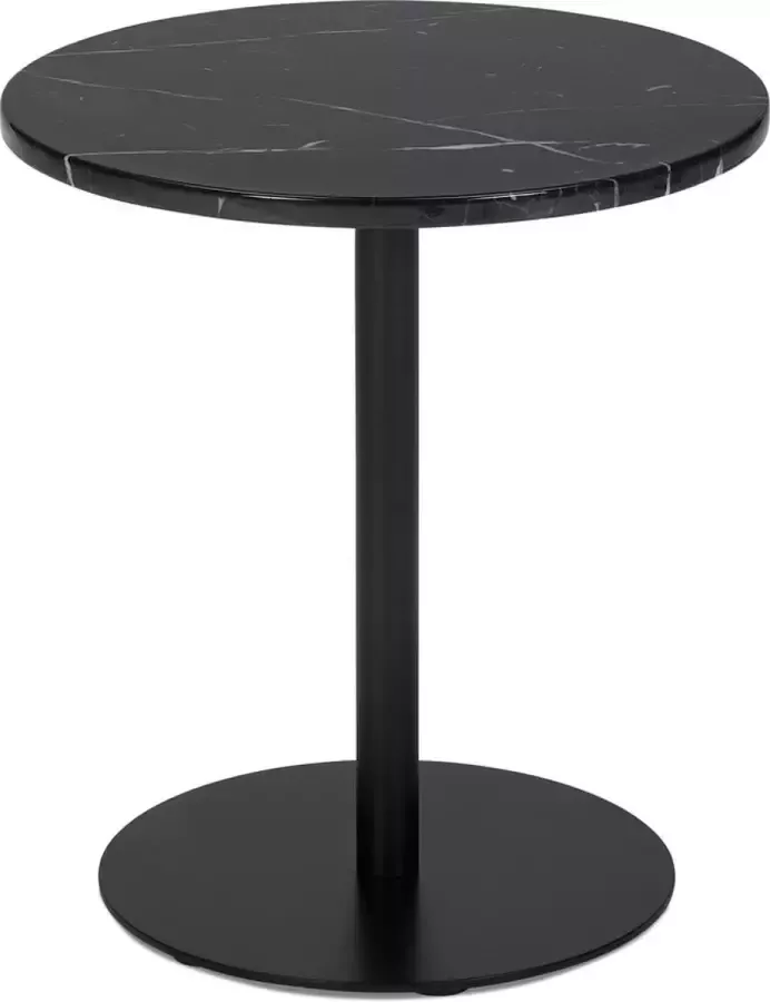 Alterego Design Alterego Ronde bijzettafel 'STONE' in zwart marmer