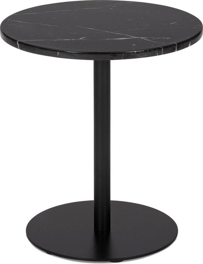 Alterego Design Alterego Ronde bijzettafel 'STONE' in zwart marmer