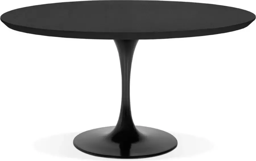 Alterego Design Alterego Ronde eetkamertafel 'BRIK' van zwart hout met centrale poot van zwart metaal Ø 140 cm