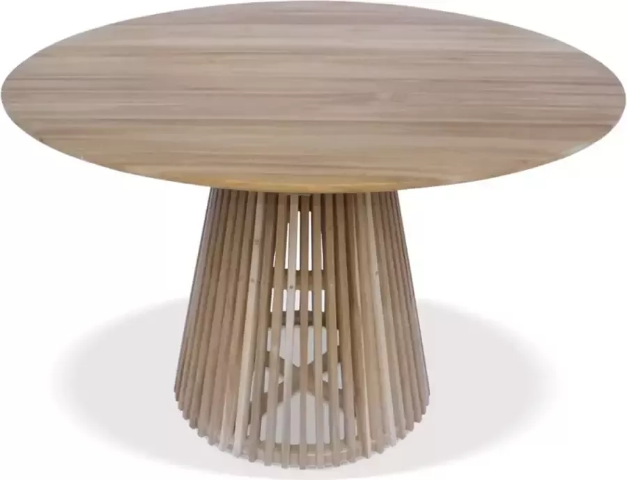 Alterego Design Alterego Ronde eettafel 'KWAPA' van natuurkleurig teakhout Ø 120 cm